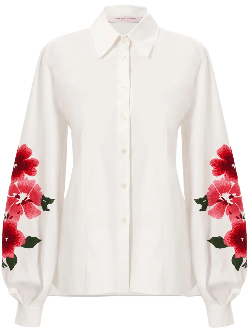 Рубашка с объемными рукавами и цветочной вышивкой Carolina Herrera, белый
Рубашка с объемными рукавами и цветочной вышивкой Carolina Herrera, белый