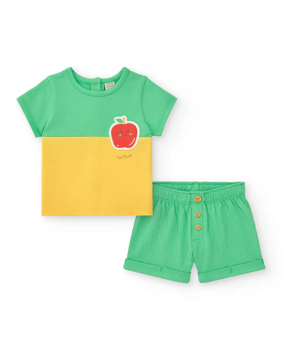 Комплект из футболки и шорт зеленого и желтого цвета для мальчика Tuc tuc, зеленый
Комплект из футболки и шорт зеленого и желтого цвета для мальчика Tuc tuc, зеленый