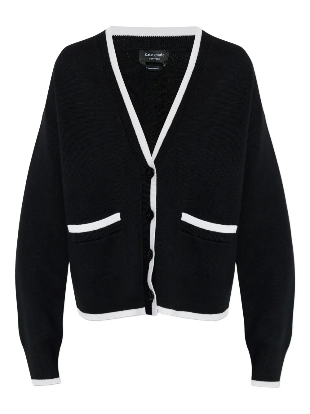 Кардиган из шерсти с V-образным вырезом Kate Spade, черный
Кардиган из шерсти с V-образным вырезом Kate Spade, черный