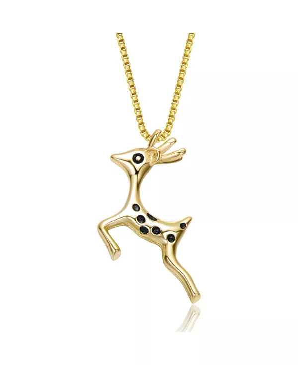 Детское ожерелье с подвеской в виде оленя, покрытое 14-каратным золотом и черными кубическими цирконами Gigigirl, gold
Детское ожерелье с подвеской в виде оленя, покрытое 14-каратным золотом и черными кубическими цирконами Gigigirl, gold
