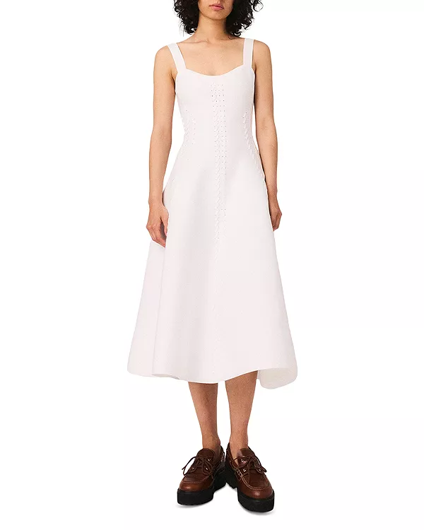 Платье-Миди из ажурной вязки Rorsya Maje, белый
Платье-Миди из ажурной вязки Rorsya Maje, белый