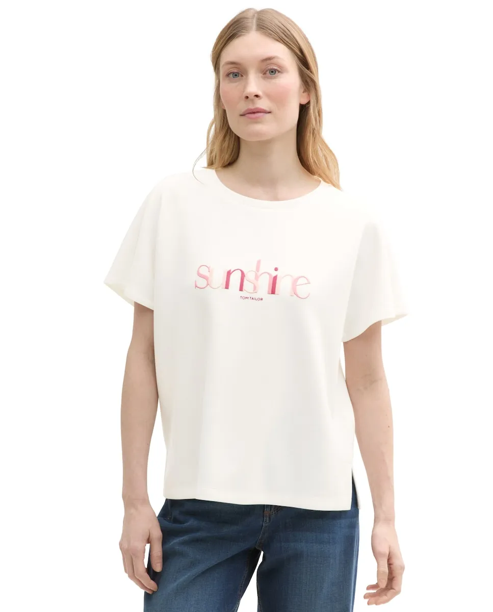 Женская футболка с коротким рукавом и надписью спереди Tom Tailor, белый
Женская футболка с коротким рукавом и надписью спереди Tom Tailor, белый