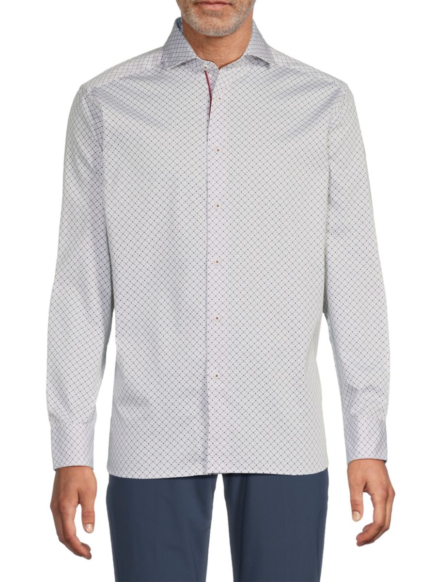 Рубашка с геометрическим принтом Luchiano Visconti, белый
Рубашка с геометрическим принтом Luchiano Visconti, белый