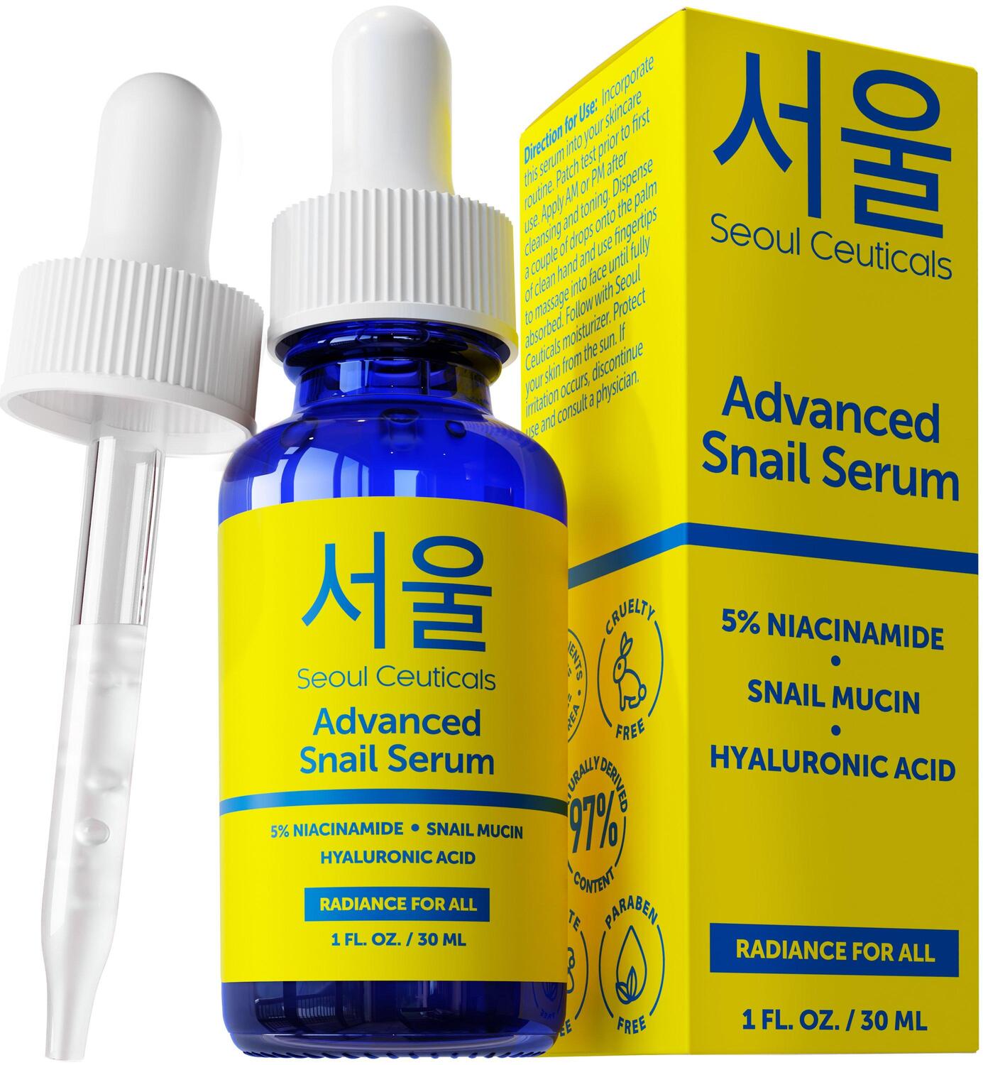 Корейская сыворотка для ухода за кожей с ниацинамидом и экстрактом улитки. Seoul Ceuticals
Корейская сыворотка для ухода за кожей с ниацинамидом и экстрактом улитки. Seoul Ceuticals