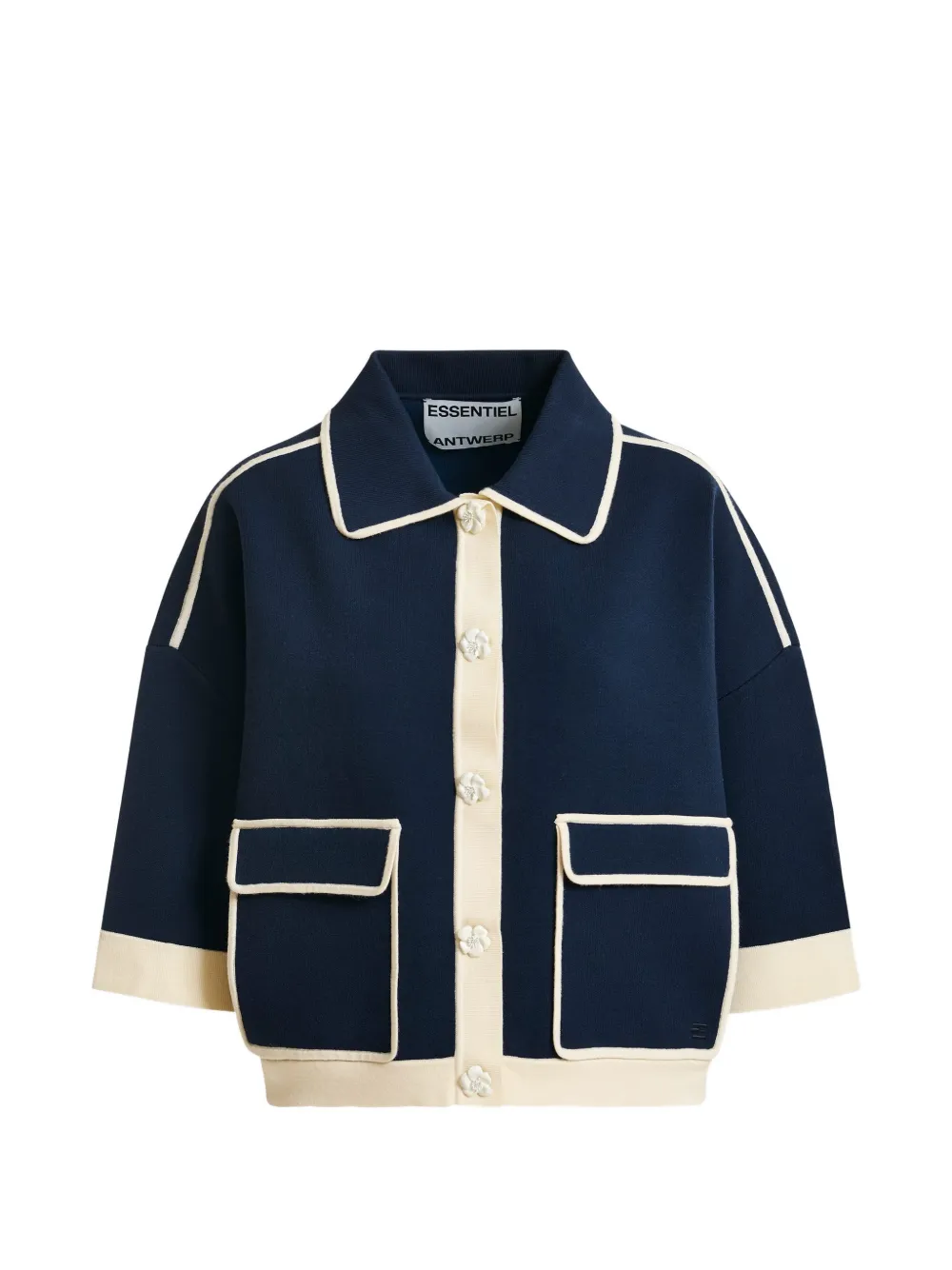 Кардиган с контрастной отделкой Essentiel Antwerp, синий
Кардиган с контрастной отделкой Essentiel Antwerp, синий