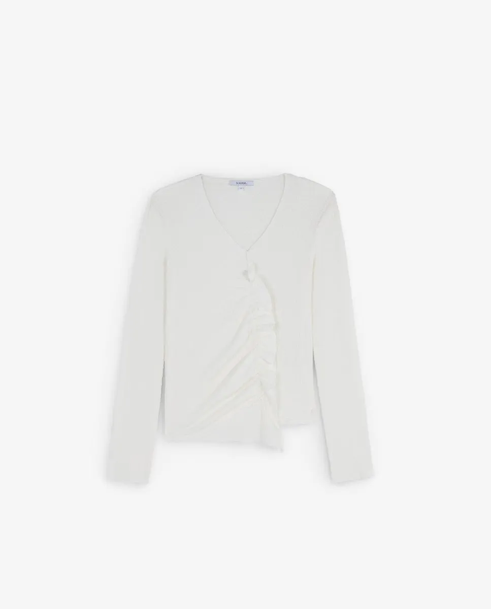 Женский топ асимметричный с рюшами Scalpers, белый
Женский топ асимметричный с рюшами Scalpers, белый