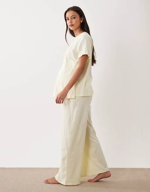 Хлопковые пижамные брюки цвета пахты ASOS DESIGN Maternity
Хлопковые пижамные брюки цвета пахты ASOS DESIGN Maternity