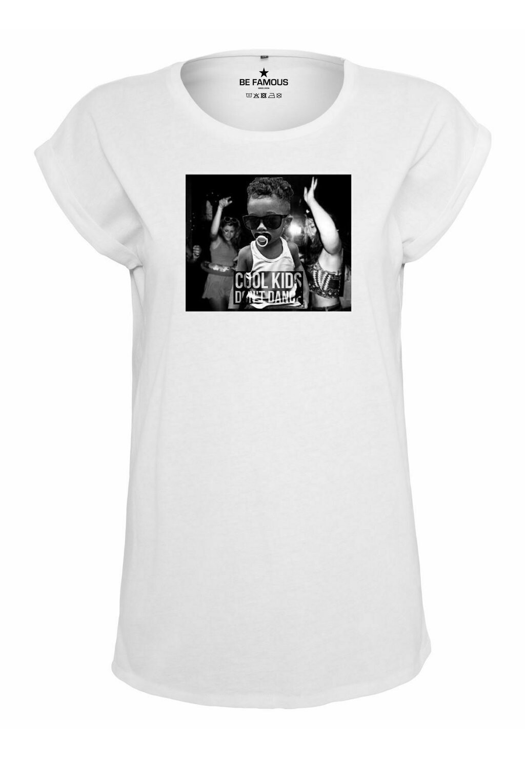 Футболка с принтом CLASSIC ROLL UP COOLK Be Famous, белый 
Футболка с принтом CLASSIC ROLL UP COOLK Be Famous, белый