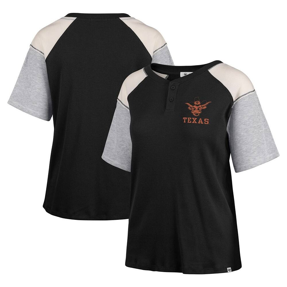 Черная женская футболка '47 Texas Longhorns Underline Harvey с цветными блоками реглан Henley, цвет Tex Black
Черная женская футболка '47 Texas Longhorns Underline Harvey с цветными блоками реглан Henley, цвет Tex Black