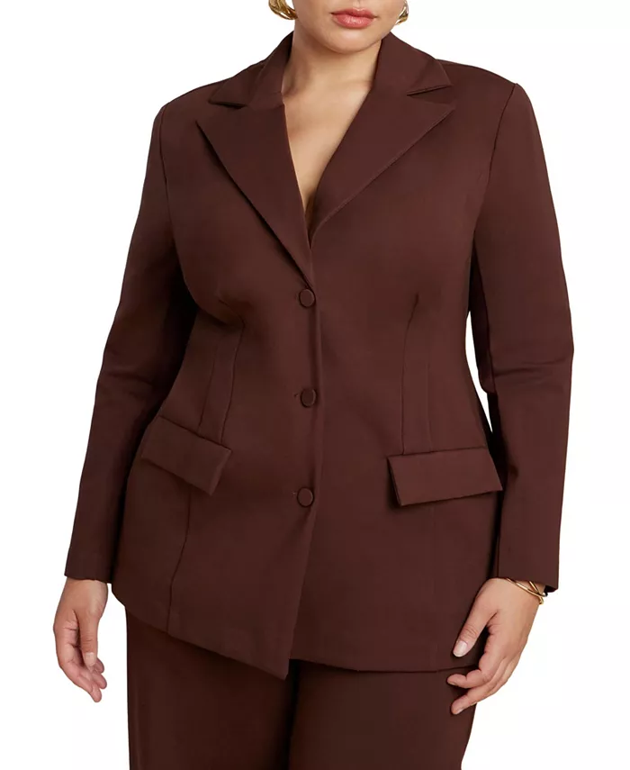 Женский блейзер с идеальной посадкой по талии Eloquii, коричневый
Женский блейзер с идеальной посадкой по талии Eloquii, коричневый