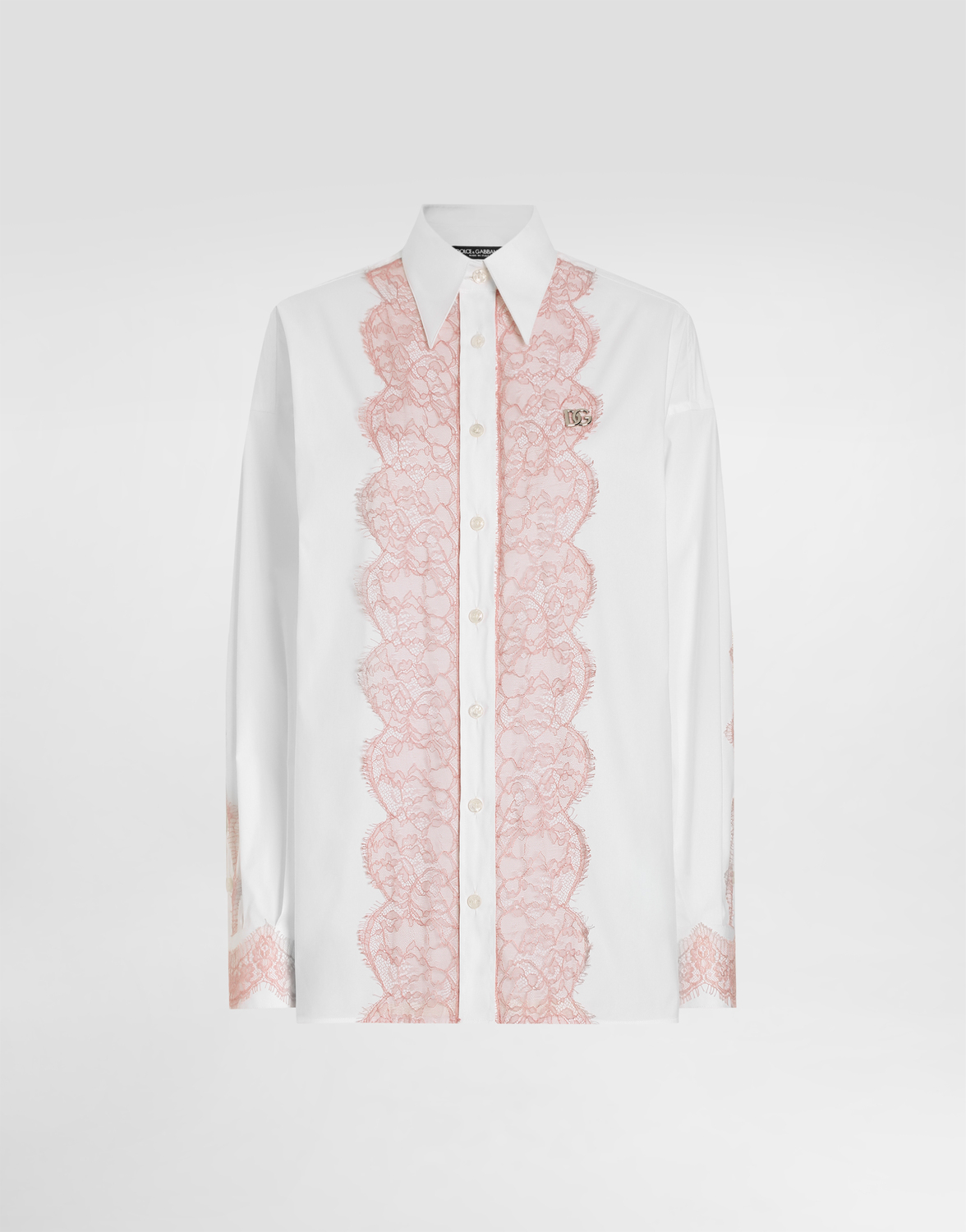 Рубашка оверсайз из хлопкового поплина с кружевными аппликациями Dolce & Gabbana, белый
Рубашка оверсайз из хлопкового поплина с кружевными аппликациями Dolce & Gabbana, белый