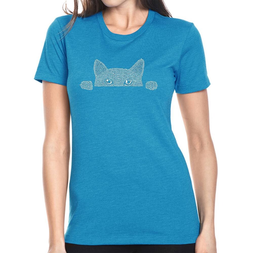 Peeking Cat — женская футболка премиум-класса из смеси слов Word Art LA Pop Art, цвет Turquoise
Peeking Cat — женская футболка премиум-класса из смеси слов Word Art LA Pop Art, цвет Turquoise