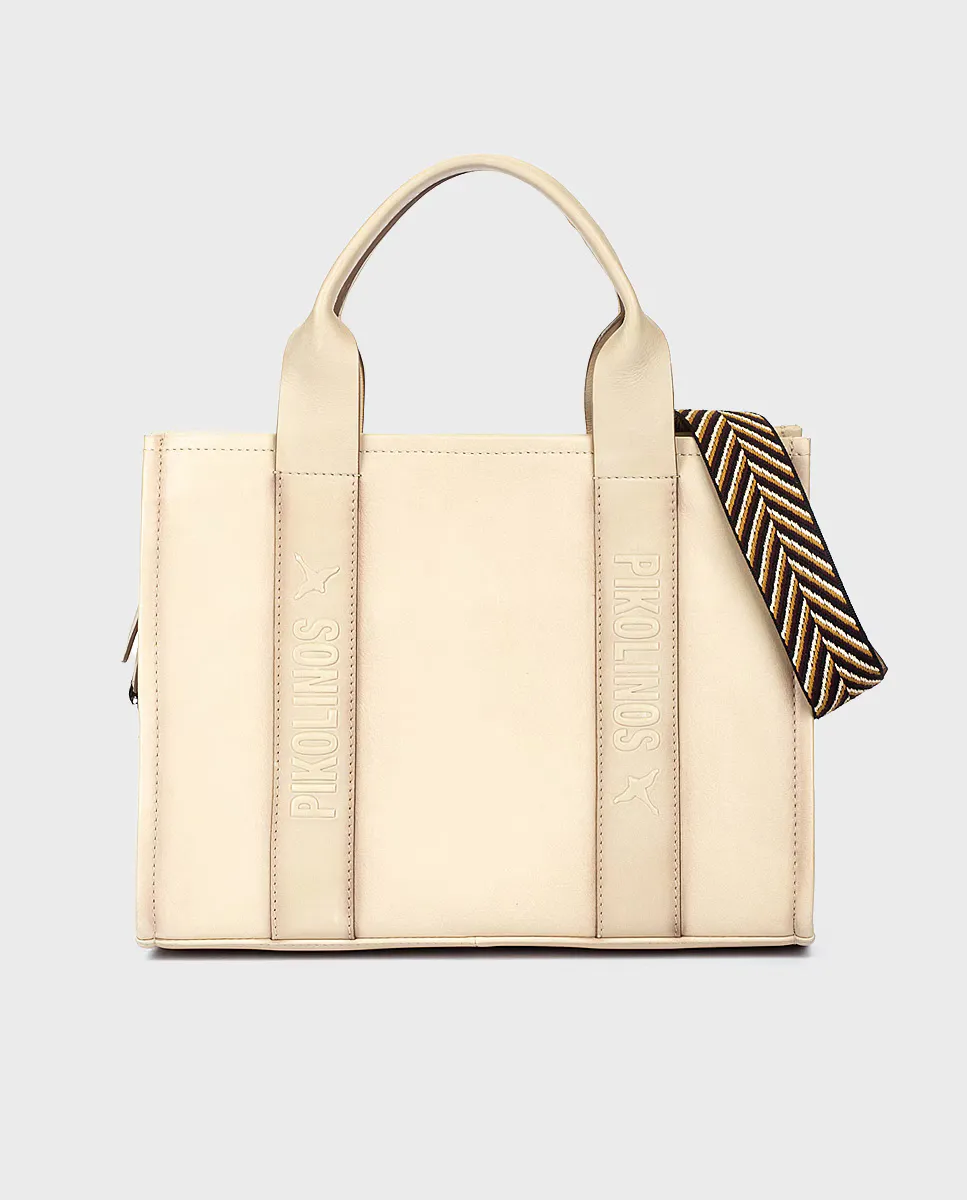 Женская кожаная сумка через плечо с двойной ручкой и застежкой-молнией Pikolinos, кремовый
Женская кожаная сумка через плечо с двойной ручкой и застежкой-молнией Pikolinos, кремовый