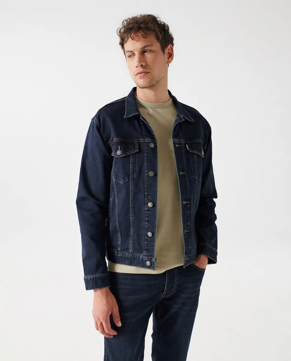 Женская джинсовая куртка на пуговицах темно-стираного цвета Salsa Jeans
Женская джинсовая куртка на пуговицах темно-стираного цвета Salsa Jeans