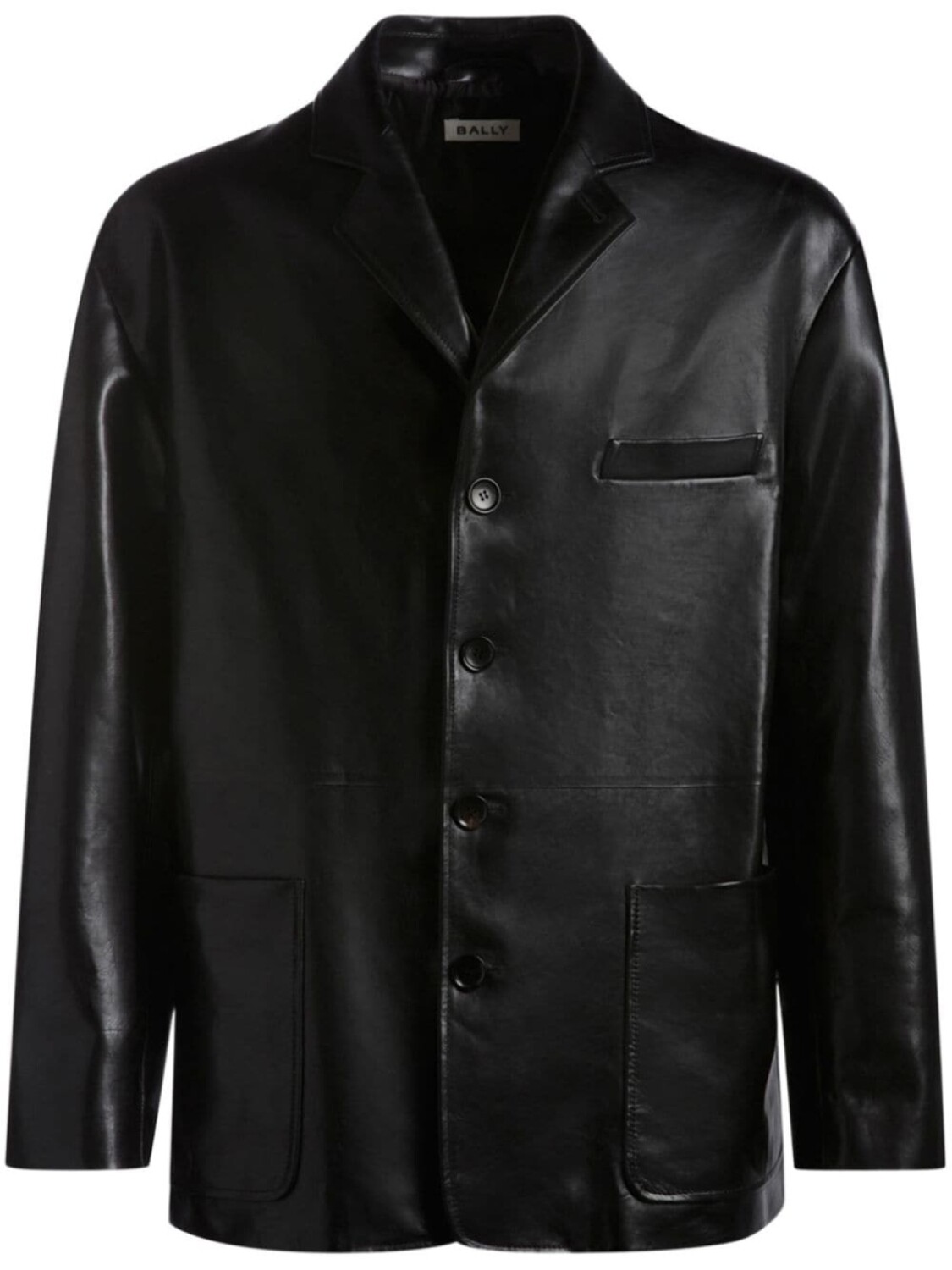 Bally однобортный кожаный пиджак, черный
Bally однобортный кожаный пиджак, черный