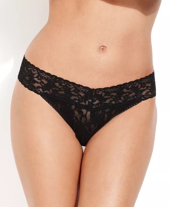 Нижнее белье стринги из фирменного кружева с оригинальной посадкой Hanky Panky, черный
Нижнее белье стринги из фирменного кружева с оригинальной посадкой Hanky Panky, черный