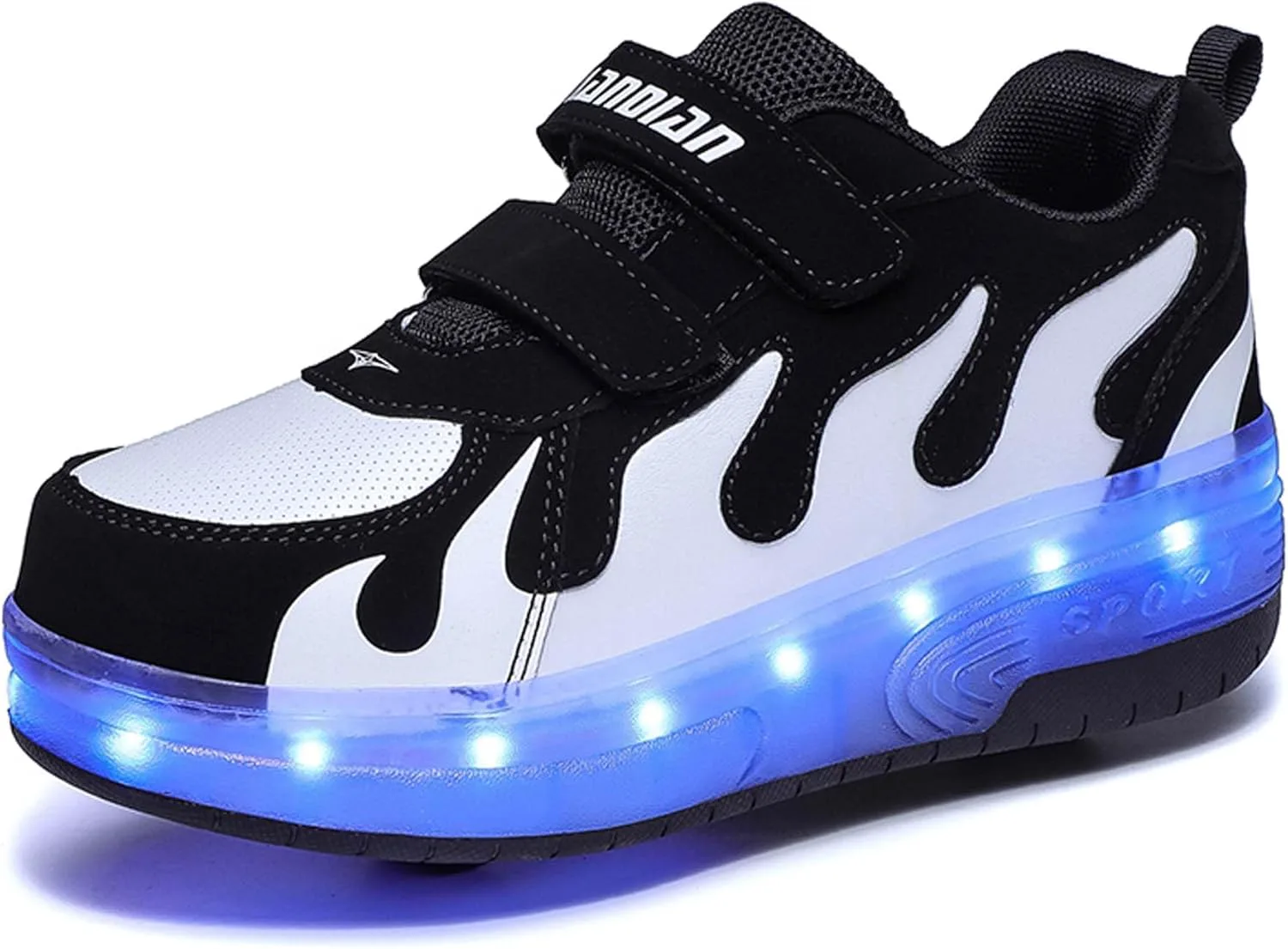 Детские роликовые кроссовки с двойными колесами, перезаряжаемые светящиеся кроссовки для повседневной ходьбы MekUk, черно-белый
Детские роликовые кроссовки с двойными колесами, перезаряжаемые светящиеся кроссовки для повседневной ходьбы MekUk, черно-белый