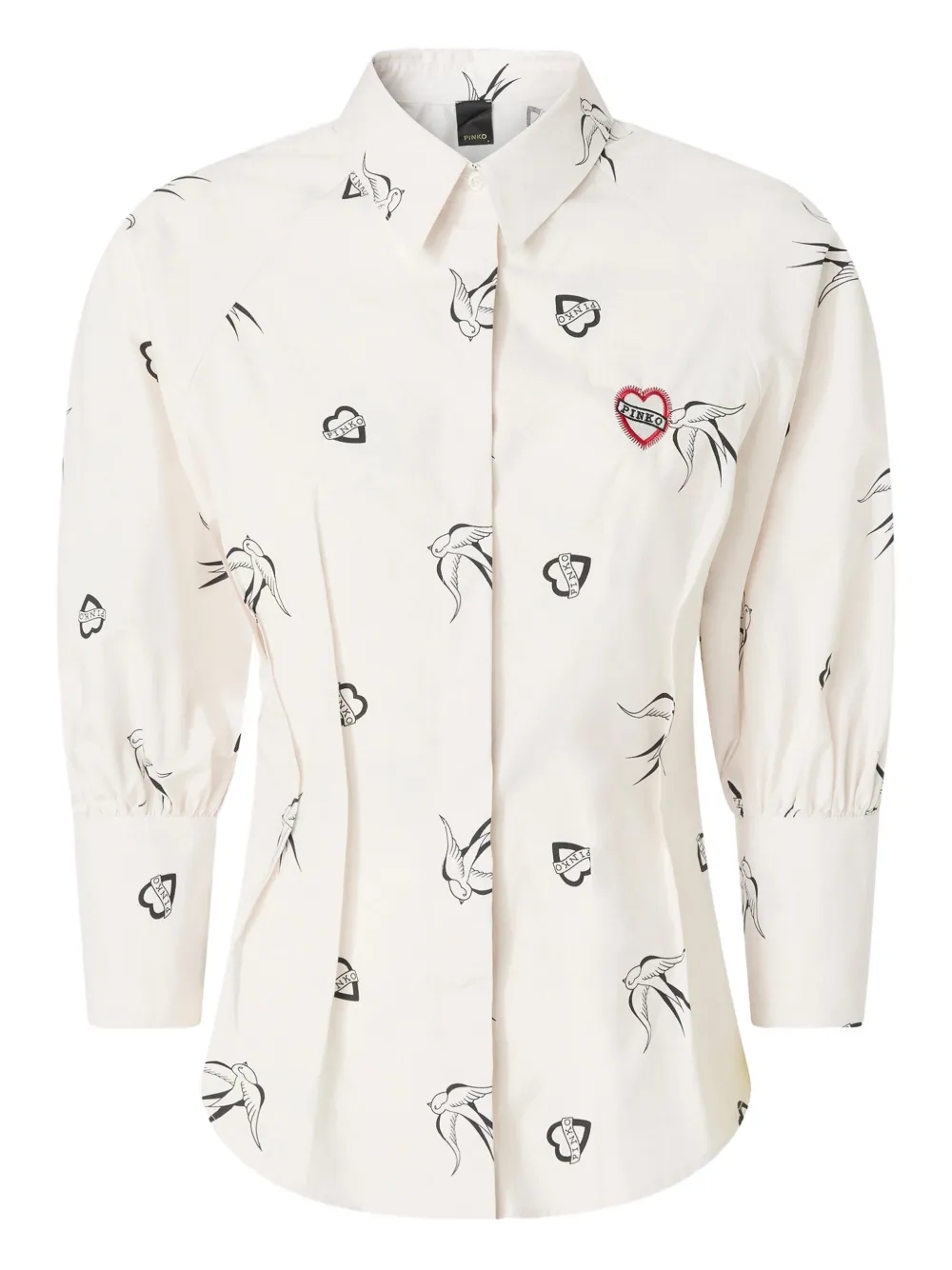 Рубашка с объемными рукавами и принтом PINKO, белый
Рубашка с объемными рукавами и принтом PINKO, белый