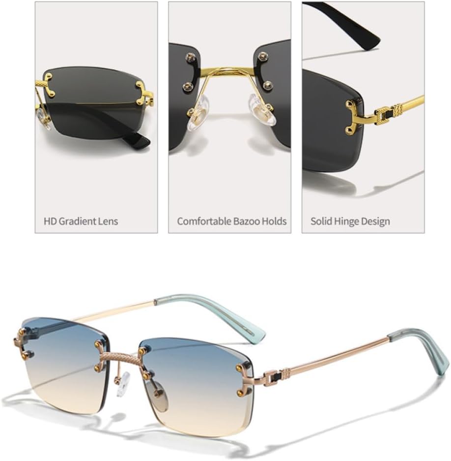 Солнцезащитные очки с градиентными линзами 2027 года, металлические, без оправы, квадратные, фиолетовые, для женщин, прямоугольные без оправы для мужчин MTZJH, Gold Blck
Солнцезащитные очки с градиентными линзами 2027 года, металлические, без оправы, квадратные, фиолетовые, для женщин, прямоугольные без оправы для мужчин MTZJH, Gold Blck