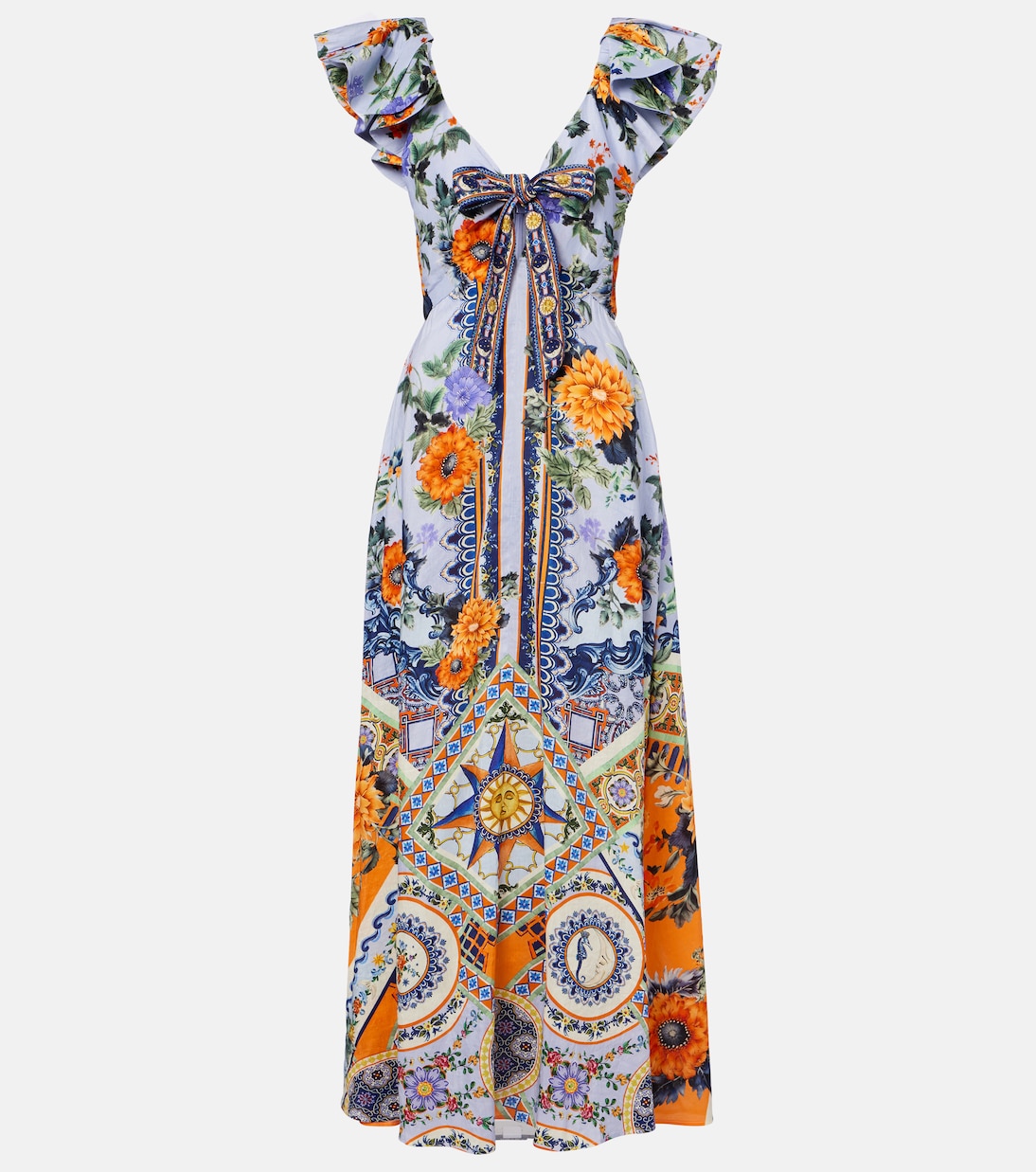 Печатное льняное и шелковое макси-платье Camilla, Luscious In Lisbon
Печатное льняное и шелковое макси-платье Camilla, Luscious In Lisbon