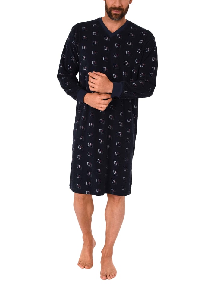 NORMANN Ночная рубашка из махровой ткани с длинными рукавами и манжетами - 48520, темно-синего цвета
NORMANN Ночная рубашка из махровой ткани с длинными рукавами и манжетами - 48520, темно-синего цвета