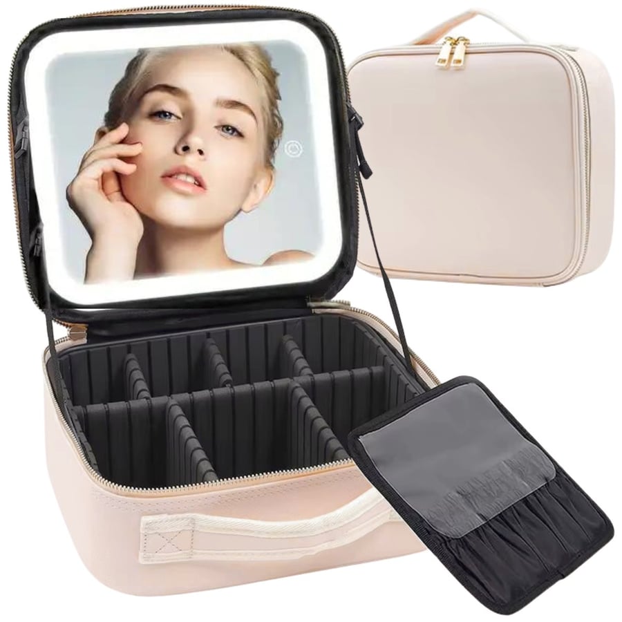 Косметичка со светодиодным зеркалом для путешествий из кожи, бежевая Inna marka
Косметичка со светодиодным зеркалом для путешествий из кожи, бежевая Inna marka