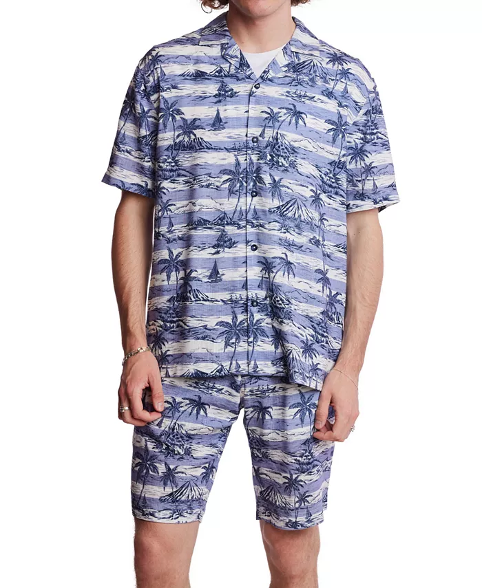 Мужская тонкая рубашка с коротким рукавом и принтом на пуговицах Camp Shirt Paisley & Gray, фиолетовый
Мужская тонкая рубашка с коротким рукавом и принтом на пуговицах Camp Shirt Paisley & Gray, фиолетовый