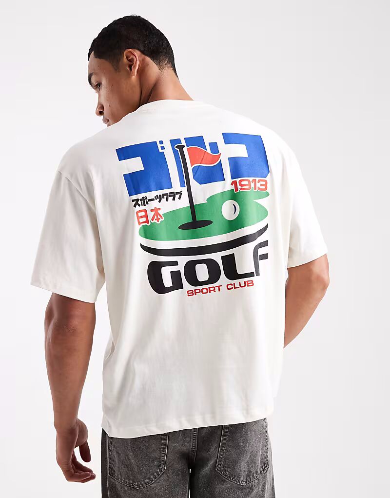 Футболка свободного кроя с принтом гольфа кремового цвета Jack & Jones
Футболка свободного кроя с принтом гольфа кремового цвета Jack & Jones