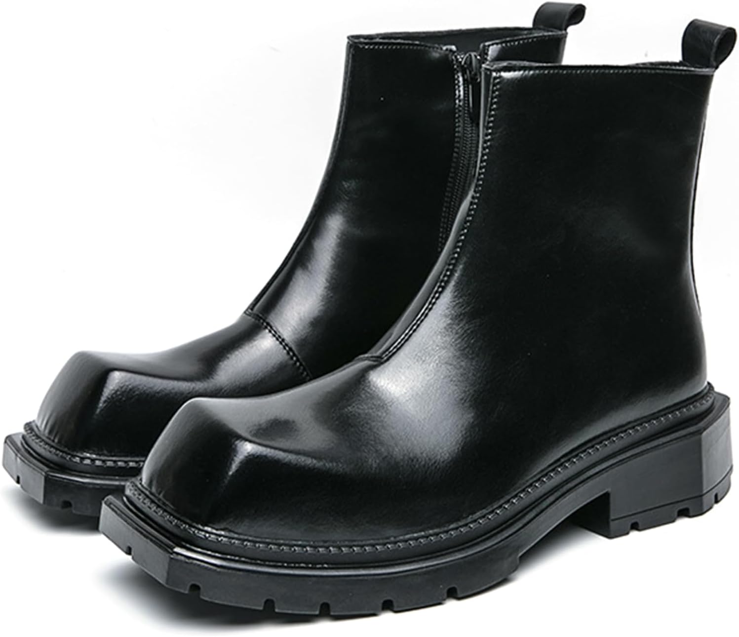 Мужские челси с квадратным носком и рифленой подошвой, с боковой молнией, ретро, удобная платформа, легкие деловые ботинки для работы, офиса и свадеб BANGTEUO, Black
Мужские челси с квадратным носком и рифленой подошвой, с боковой молнией, ретро, удобная платформа, легкие деловые ботинки для работы, офиса и свадеб BANGTEUO, Black