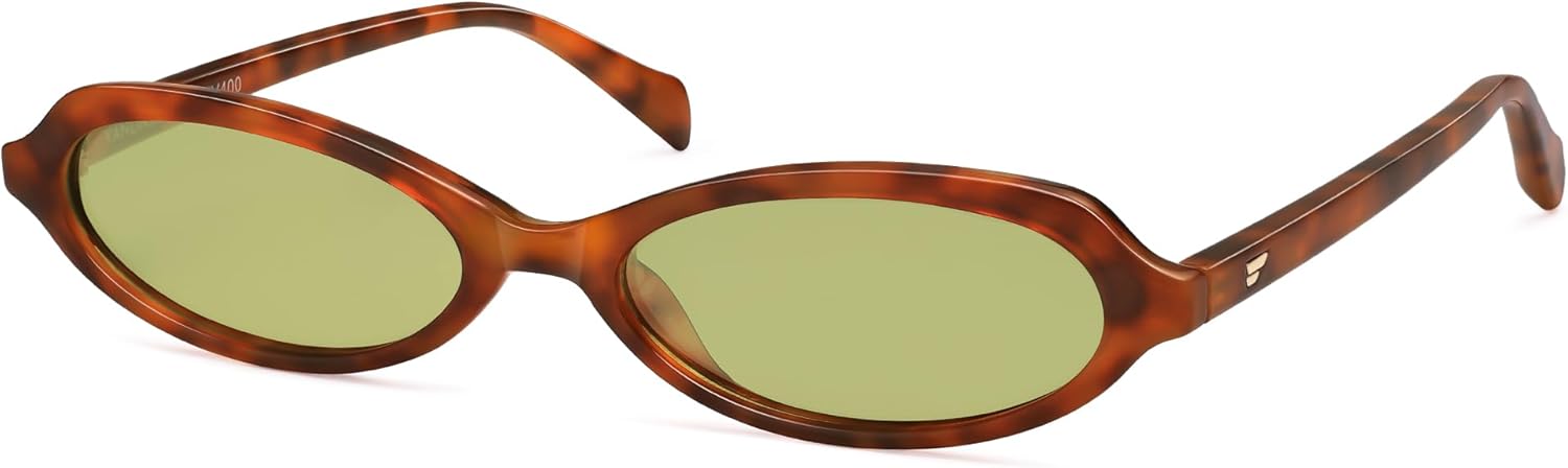 Поляризованные ретро-солнцезащитные очки VANLINKER овальной формы для женщин, маленькие, стильные, в винтажном стиле 90-х, модные, узкие, в стиле Y2K, VL9873, C3 Tortoiseshell Frame/Green Lenses
Поляризованные ретро-солнцезащитные очки VANLINKER овальной формы для женщин, маленькие, стильные, в винтажном стиле 90-х, модные, узкие, в стиле Y2K, VL9873, C3 Tortoiseshell Frame/Green Lenses