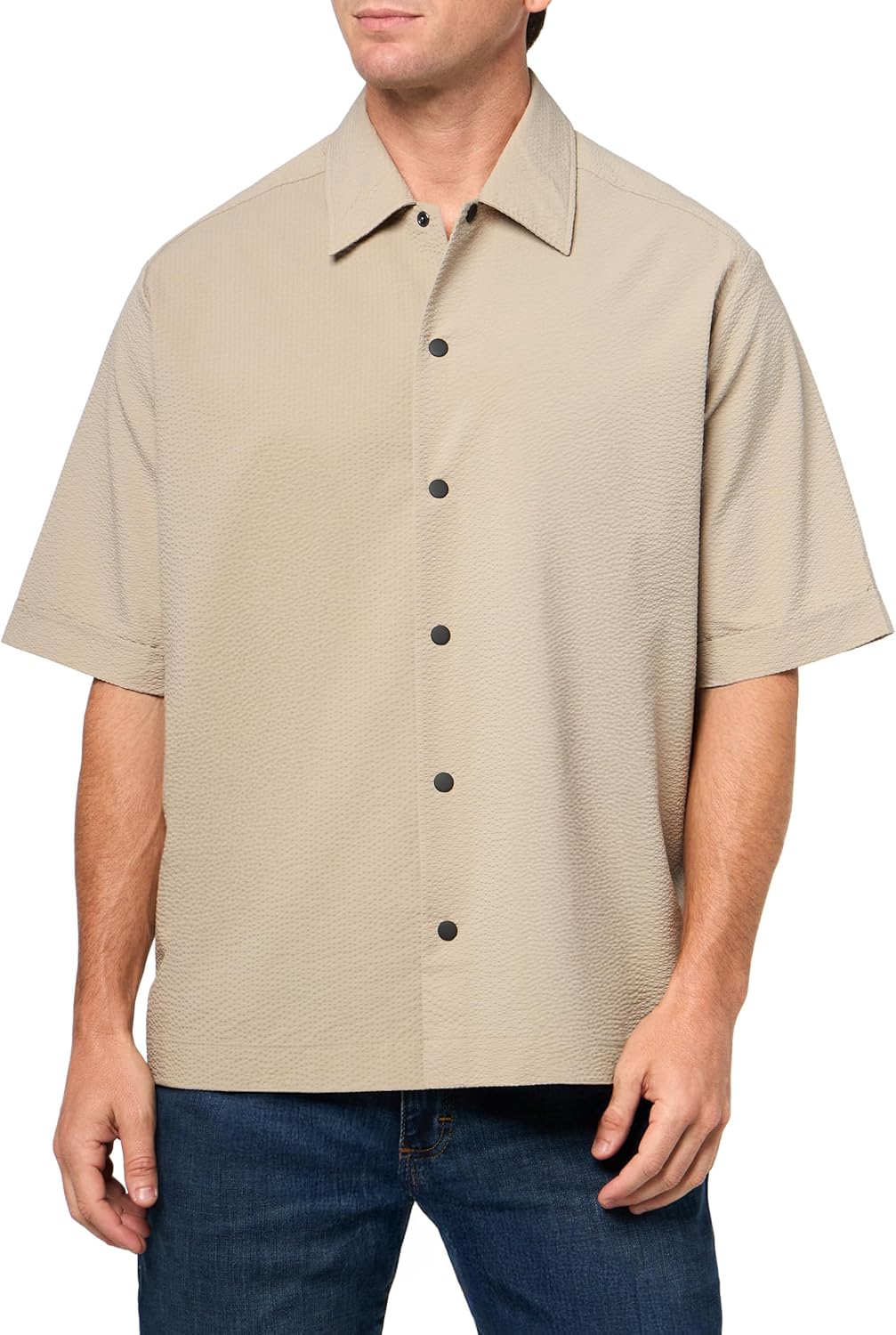 BOSS Мужская рубашка с коротким рукавом на пуговицах, Peyote Beige
BOSS Мужская рубашка с коротким рукавом на пуговицах, Peyote Beige
