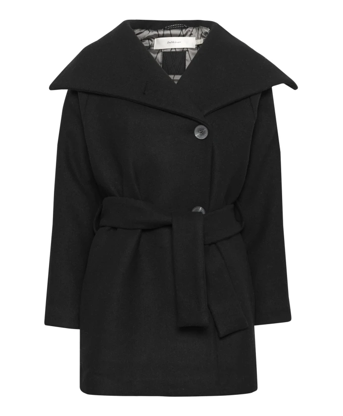 Черное пальто с воротником, стильная куртка из экологичных материалов. Inwear, черный
Черное пальто с воротником, стильная куртка из экологичных материалов. Inwear, черный