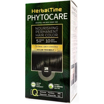 Phytocare Перманентная краска для волос Цвет черный 1N - Professional Natural Herbal Time
Phytocare Перманентная краска для волос Цвет черный 1N - Professional Natural Herbal Time