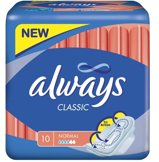 Салфетки гигиенические Always, Плотные, Обычные, 10 шт.
Салфетки гигиенические Always, Плотные, Обычные, 10 шт.