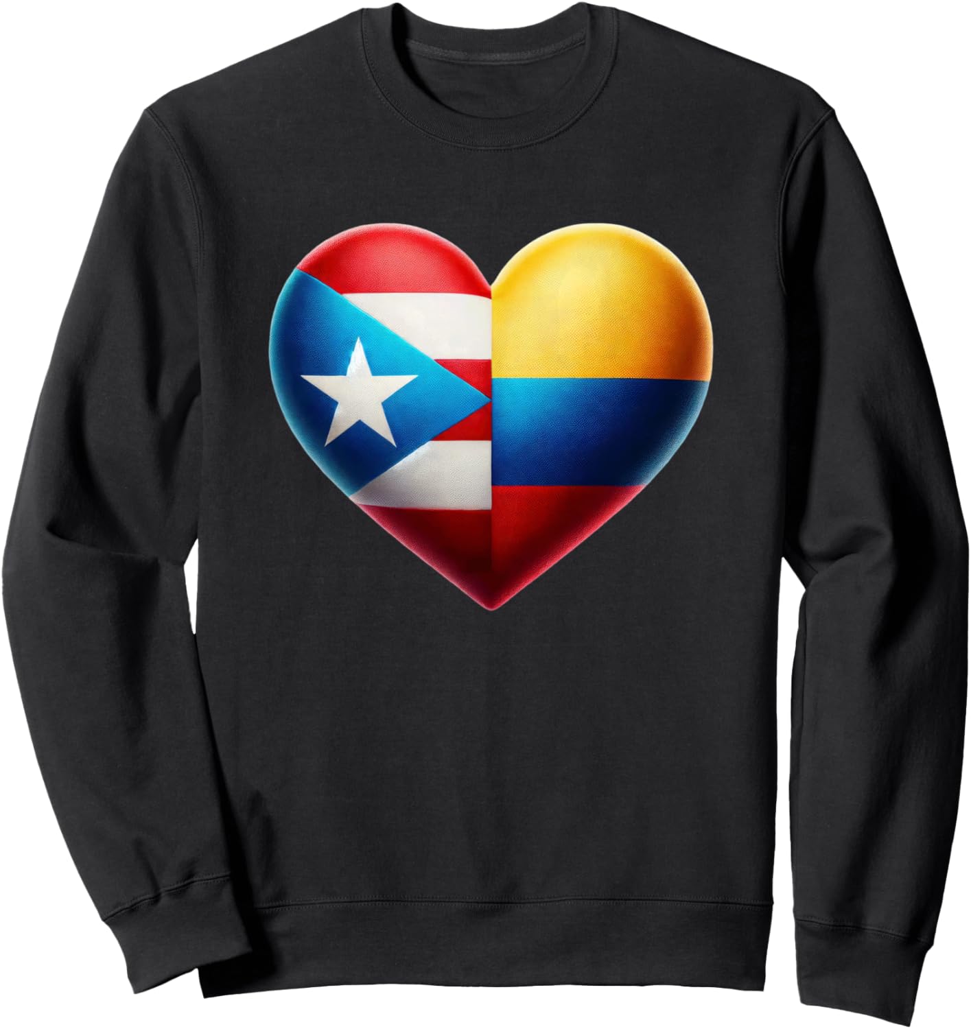 Толстовка с изображением флага Пуэрто-Рико и флага Колумбии в форме сердца, черная Llego El Boricua
Толстовка с изображением флага Пуэрто-Рико и флага Колумбии в форме сердца, черная Llego El Boricua