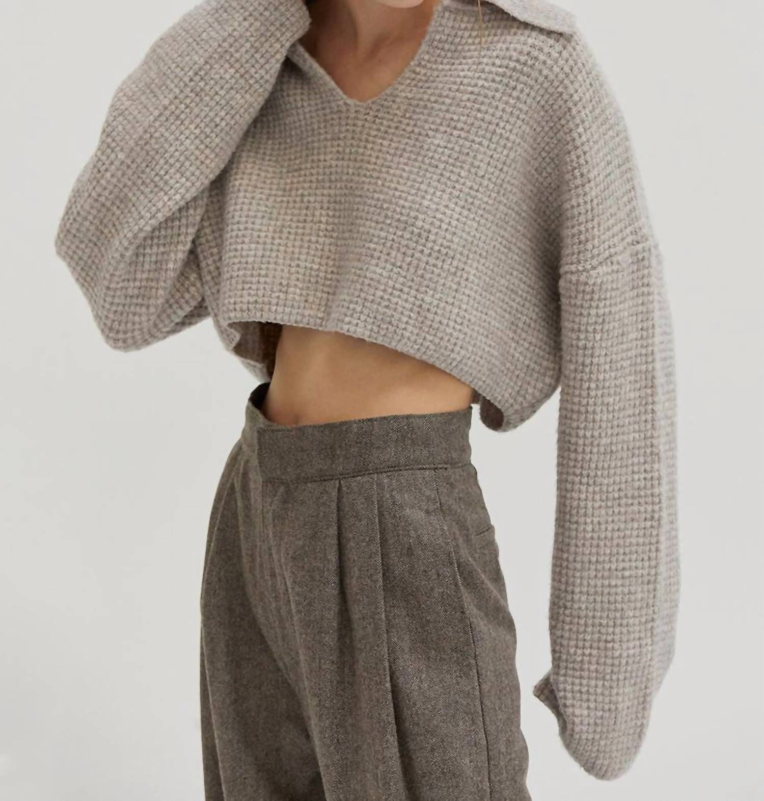 Картер поло-свитер с вафельной вязкой в сером меланже CRESCENT, серый
Картер поло-свитер с вафельной вязкой в сером меланже CRESCENT, серый