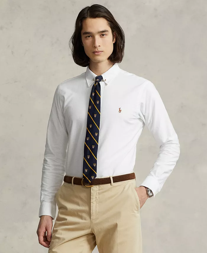 Мужская классическая рубашка Oxford Custom Fit Polo Ralph Lauren, белый 
Мужская классическая рубашка Oxford Custom Fit Polo Ralph Lauren, белый