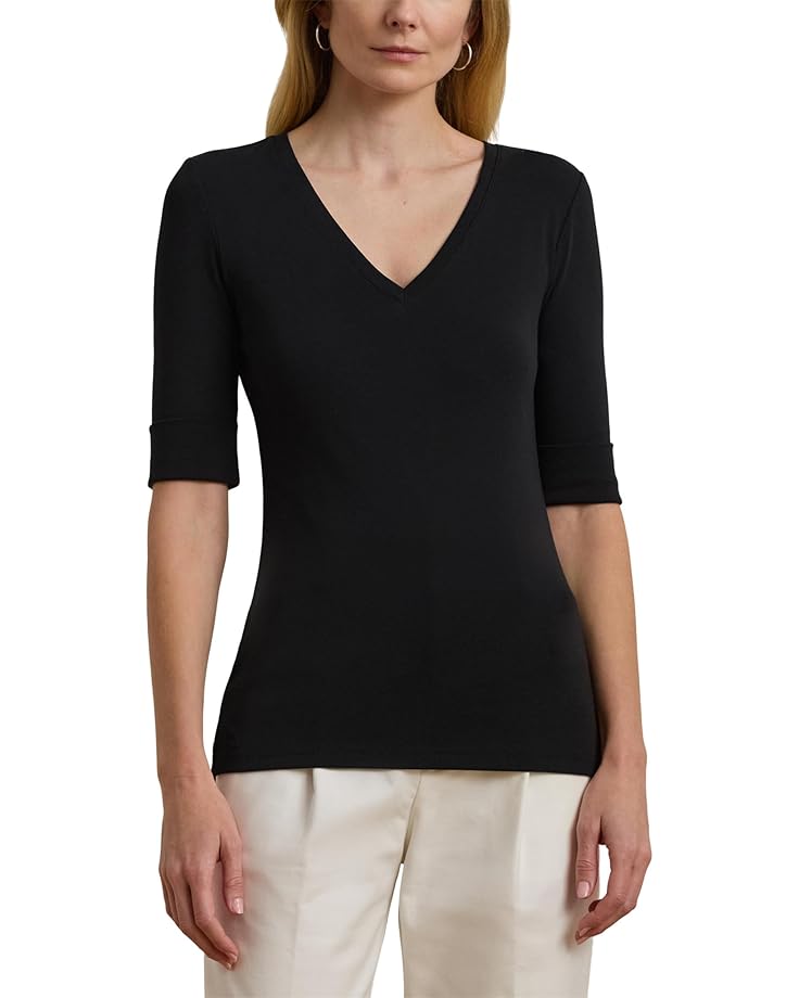 Футболка Lauren Ralph Lauren Stretch Cotton Elbow-Sleeve V-Neck Tee, черный
Футболка Lauren Ralph Lauren Stretch Cotton Elbow-Sleeve V-Neck Tee, черный