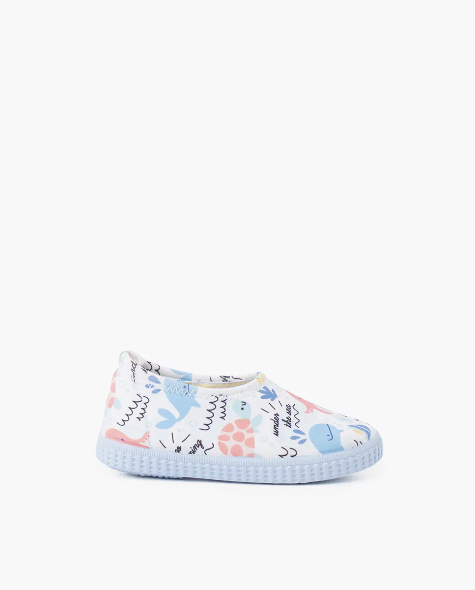 Детские неопреновые ботильоны типа с принтом Pisamonas, белый 
Детские неопреновые ботильоны типа с принтом Pisamonas, белый