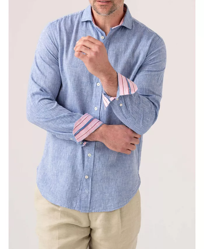 Мужская хлопковая рубашка с длинными рукавами из льна Koy Clothing, синий
Мужская хлопковая рубашка с длинными рукавами из льна Koy Clothing, синий