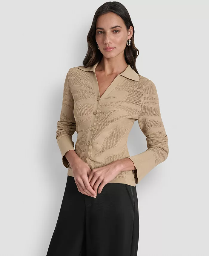 Женский свитер с принтом зебры на пуговицах спереди DKNY, коричневый/бежевый
Женский свитер с принтом зебры на пуговицах спереди DKNY, коричневый/бежевый