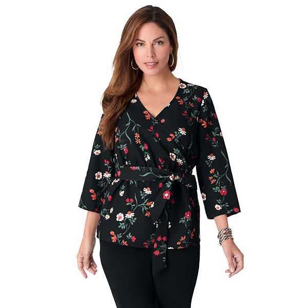 Блузка женская plus size faux wrap tie bi-stretch Roaman'S
Блузка женская plus size faux wrap tie bi-stretch Roaman'S