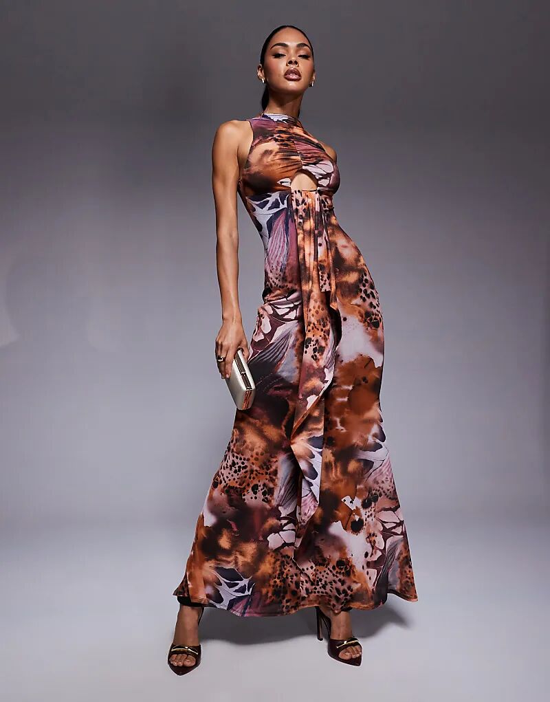 Платье макси ASOS DESIGN с высоким воротом-халтер и оборкой спереди с анималистичным принтом
Платье макси ASOS DESIGN с высоким воротом-халтер и оборкой спереди с анималистичным принтом