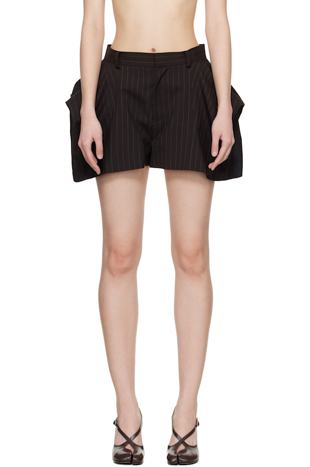 Шорты в меловую полоску Sacai, коричневый
Шорты в меловую полоску Sacai, коричневый