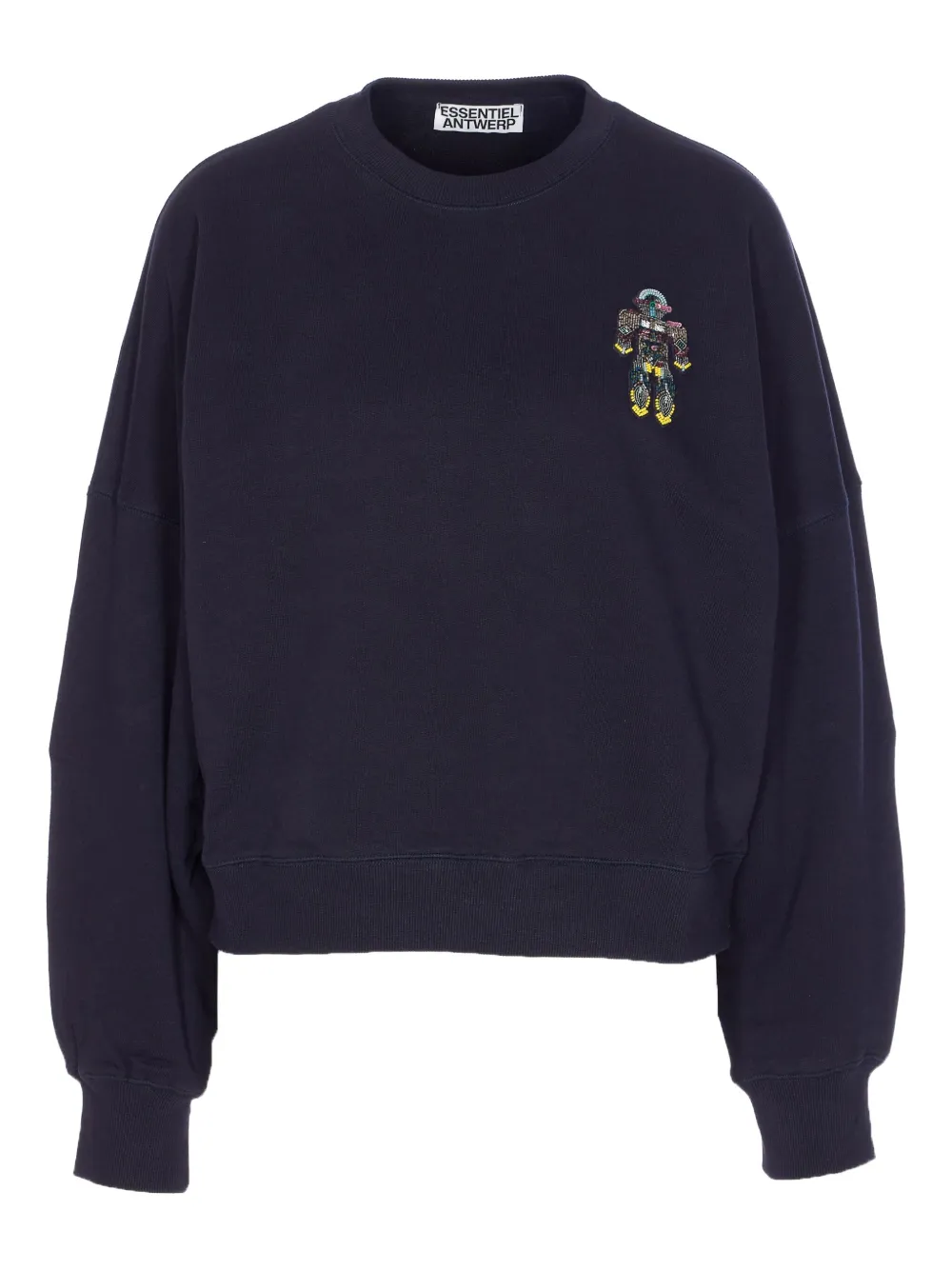 Свитшот с круглым вырезом и роботом из бусин Essentiel Antwerp, синий
Свитшот с круглым вырезом и роботом из бусин Essentiel Antwerp, синий