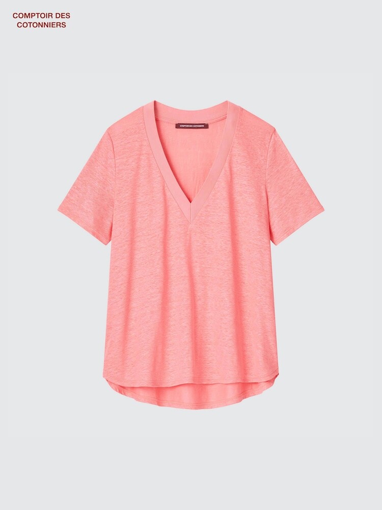 Льняная футболка с v-образным вырезом и короткими рукавами Uniqlo, цвет 10 розовый
Льняная футболка с v-образным вырезом и короткими рукавами Uniqlo, цвет 10 розовый