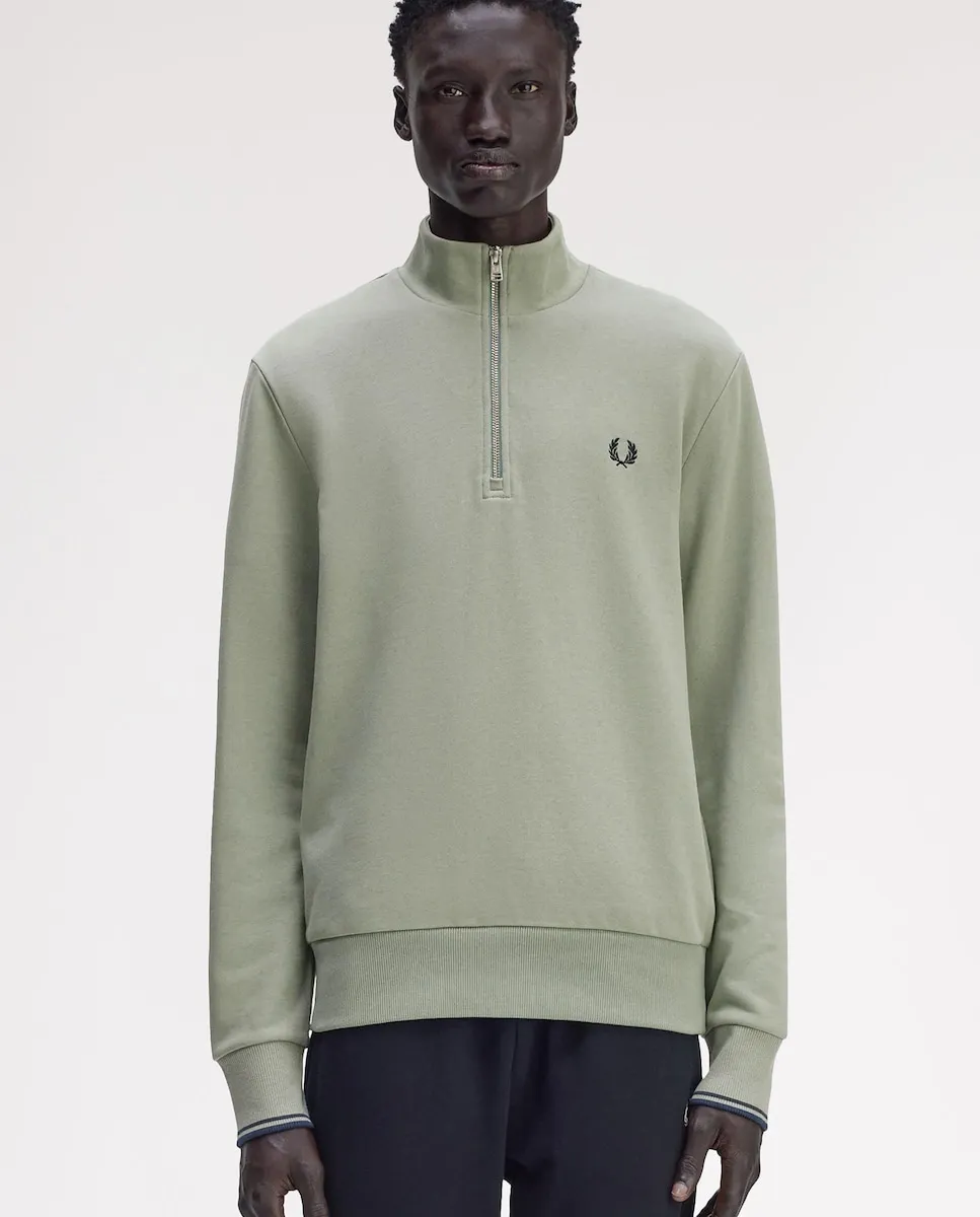 Мужская толстовка с половинной молнией и контрастной отделкой Fred Perry, зеленый
Мужская толстовка с половинной молнией и контрастной отделкой Fred Perry, зеленый