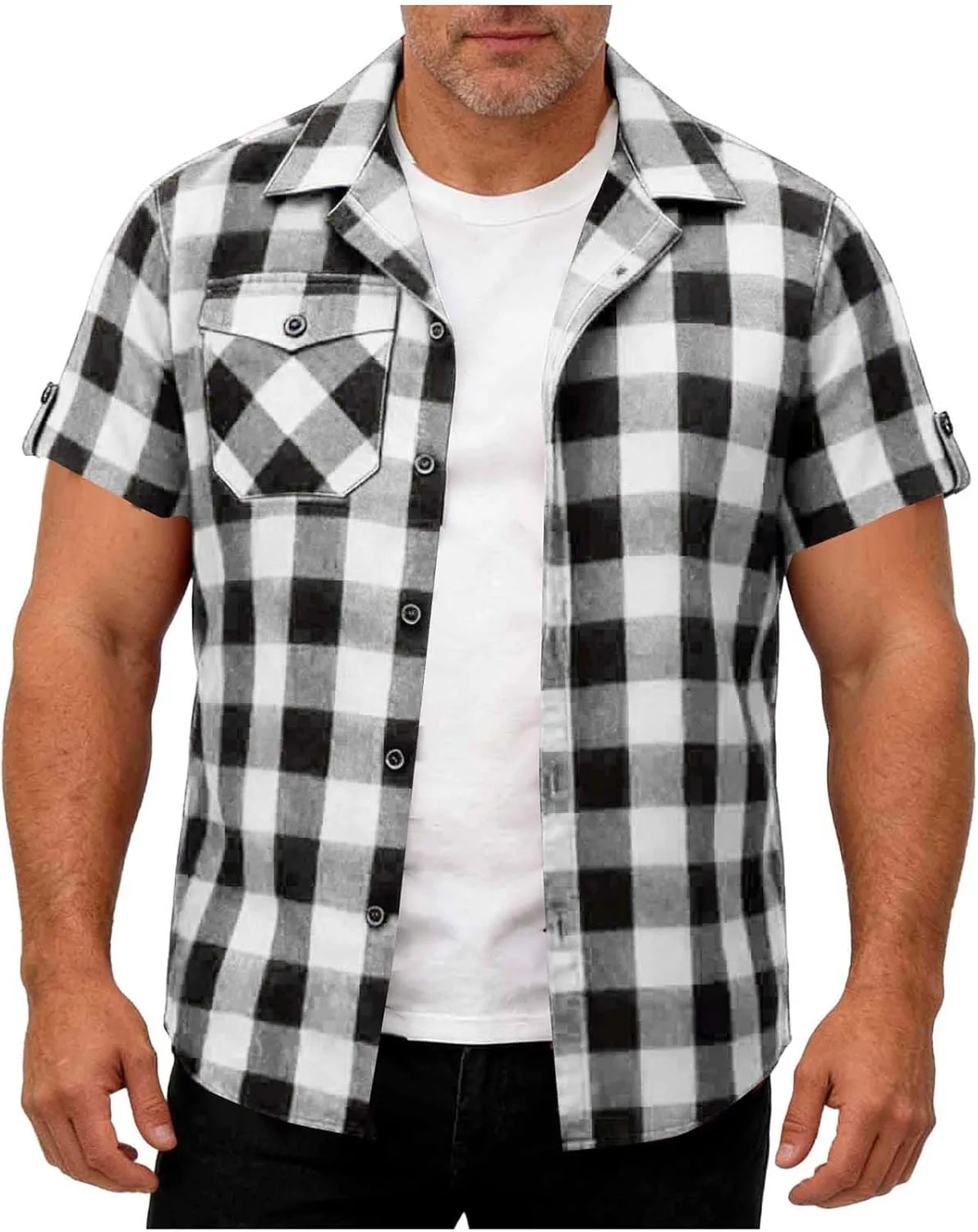 Мужская рубашка в клетку с коротким рукавом и карманом Sdeycui
Мужская рубашка в клетку с коротким рукавом и карманом Sdeycui