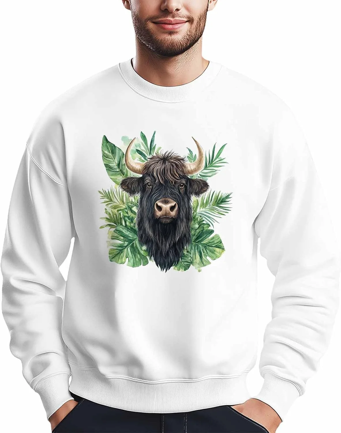 Мужской свитшот с принтом зеленых листьев и яка, черный, crewneck, длинный рукав Winvebermior
Мужской свитшот с принтом зеленых листьев и яка, черный, crewneck, длинный рукав Winvebermior