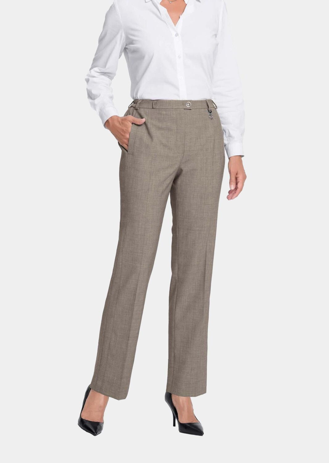 Брюки GOLDNER Trevira Schurwollhose CARLA, цвет taupe/melange
Брюки GOLDNER Trevira Schurwollhose CARLA, цвет taupe/melange